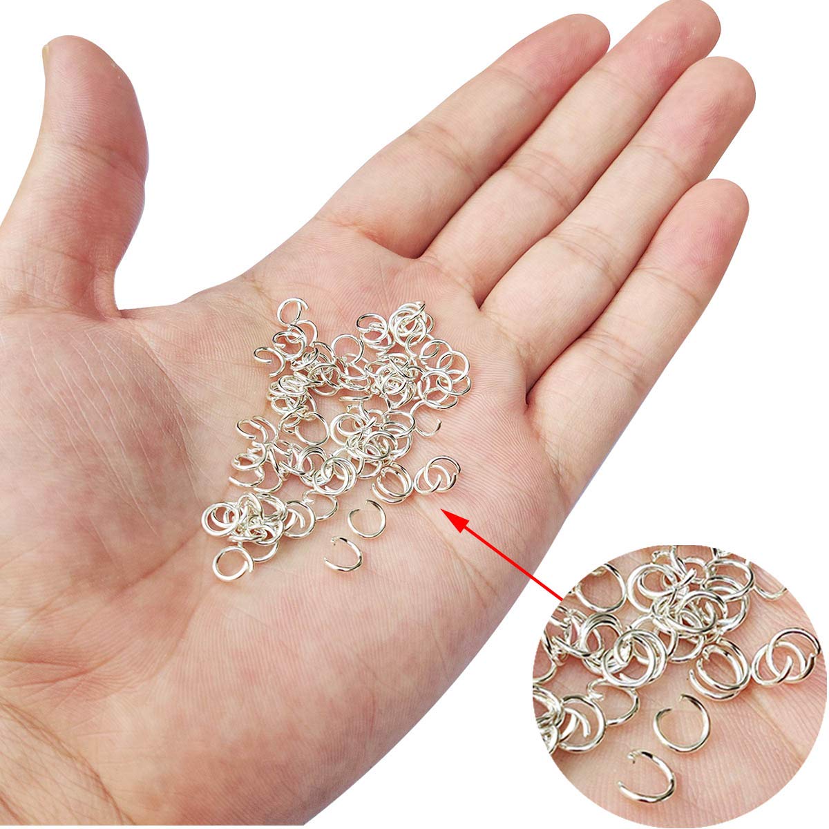 TTSAM 600 Pcs Silver Plated Jump Rings (6 mm) - Jewelry Making Supplies