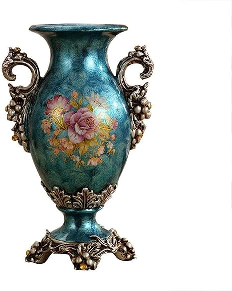 Amazon 手描きのハイエンドの装飾的な花瓶ヨーロッパのレトロな樹脂大きい花瓶の家の装飾花瓶レトロクリエイティブな花瓶 Zzbiao 花器 インテリアボウル オンライン通販