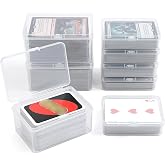 neotidy Playing Card Storage Box Set of 6, Clear Plastic Playing Card Cases Organizer with Snap Lid, Mixed Sizes Card Game Storage for UN* Cards, Standard Decks, Trading Cards, Card Game Holder Case