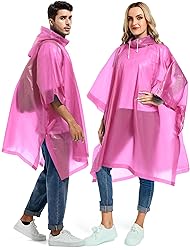 Borogo 2 Pack Rain Ponchos for Adults Reusable
