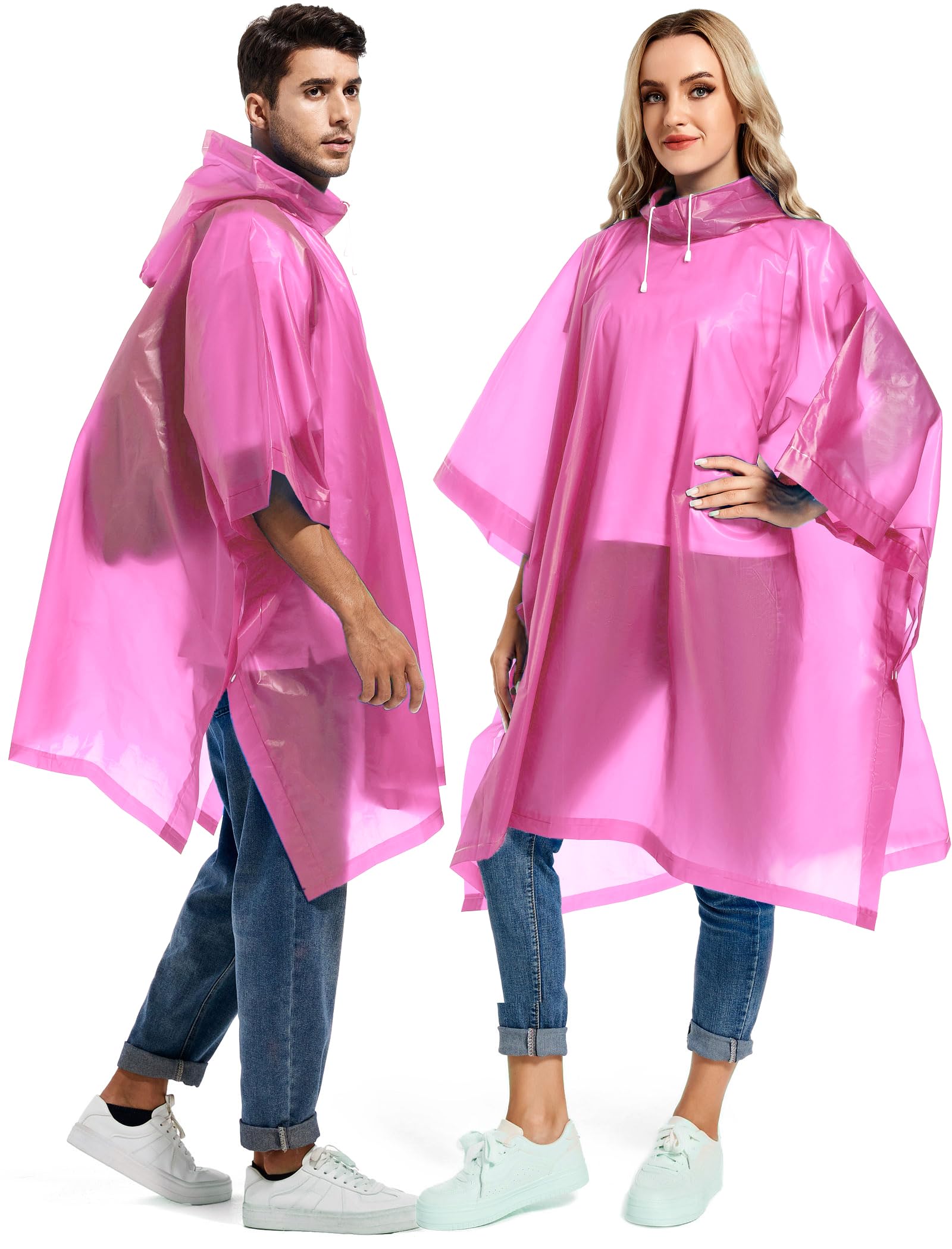 Borogo 2 Pack Rain Ponchos for Adults Reusable