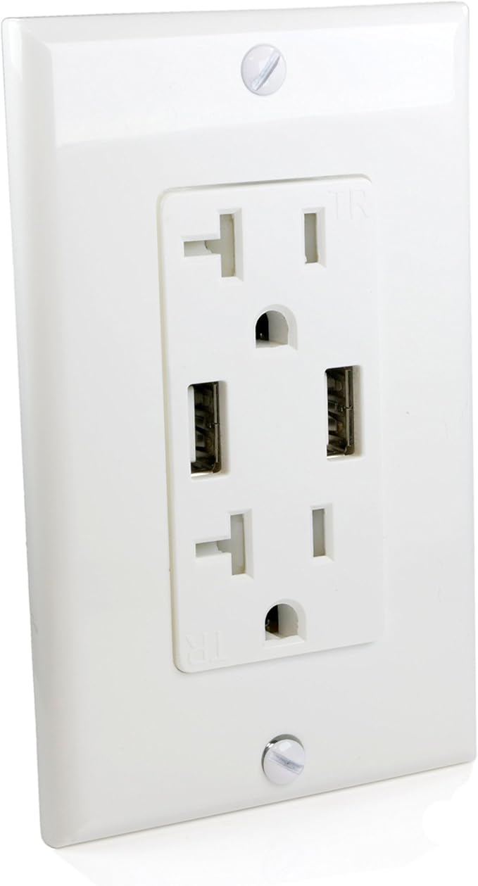 Duplex Wall Receptacle with Dual USB Port 4.2A 5VDC by Dukens