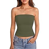 GKBK Womens Strapless Crop Top with Built in Bra and Tube Tank Top Cute Y2K Summer Fashion