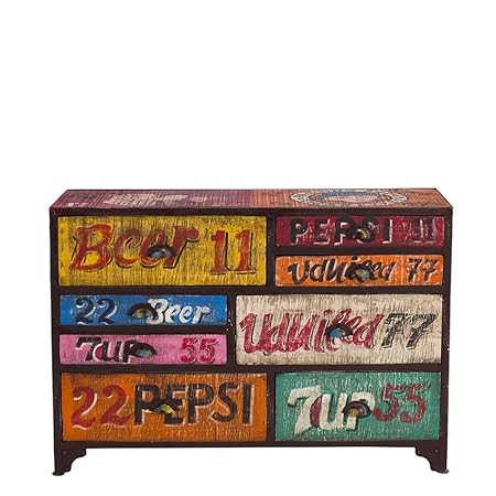 Nidoo Bleecker Reclaimed Wood 8 Drawer Chest , Multi (AM_COD_152)