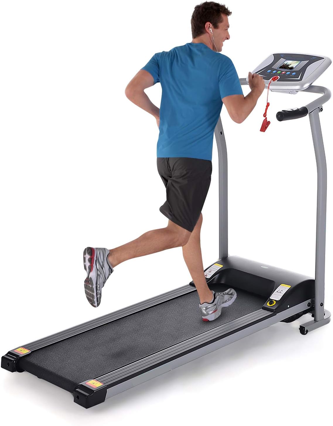 Folding Treadmill for Home, Electric Motorized Running Machine with LCD Monitor & Pulse Grip, Portable Compact Foldable Jogging Walking Treadmills for Home Office Gym Fitness Workout