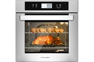 ThermoMate 24 Inch Electric Wall Oven, ETL Certified, 2.6 Cu.Ft. Convection Ovens with 12 Functions, 3D Heating, 3100W, Sensor Touch Control, Safety Lock, Stainless Steel