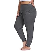 ZERDOCEAN Women's Plus Size Yoga Joggers Pants Casual Comfy Workout Lounge Pants with Pockets