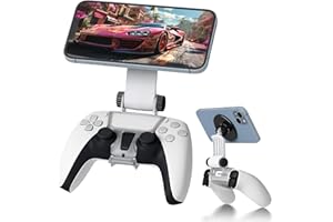 Orzero Magnetic Controller Phone Mount Clip Compatible for PS5 Dualsense Controller, Adjustable Mag-Safe Holder Accessories f