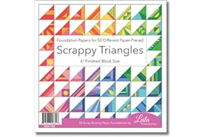 QUILT IN A DAY Triangle Foundation Paper-Piecing Pad with Scrappy Designs by Leila Gardunia