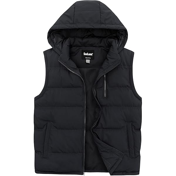 DYGUYTH Men's Quilted Winter Vest,Plus Size Outdoor Stand Collar