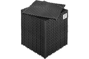 VEVOR Interlocking Drainage Mat, 12” x 12” Modular Interlocking Cushion, 24 Pcs Splicing Drainage Mats, Non-Slip Black PP Dra