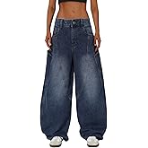 Aelfric Eden Mens Jeans Big Pocket Barrel Pants Loose Oversized Baggy Wide Leg Jean Casual Hip Hop Y2K Denim Pant Streetwear