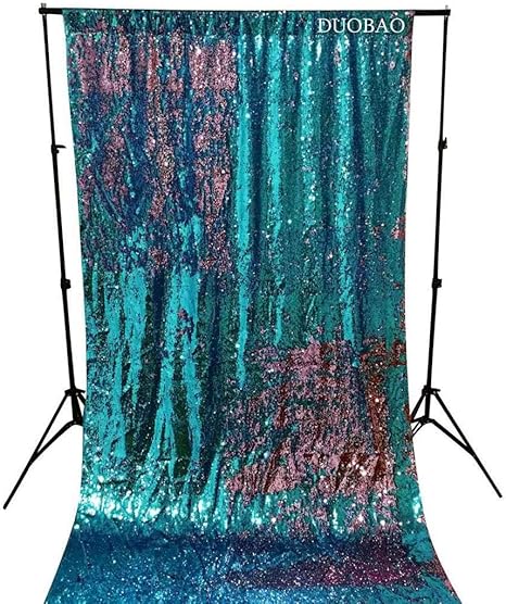 Xiyue Wedding Turquoise To Pink 6ftx6ft Mermaid Sequin Backdrop