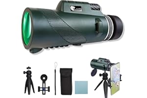 MAXTEEBOUL Monocular Telescope 80X100, Monocular for Adults High Powered Outdoor Compact BAK-4 Prism, FMC Lens for Smartphone, Wildlife Bird Watching, Hunting Camping Travel with Smartphone Holder & Tripod