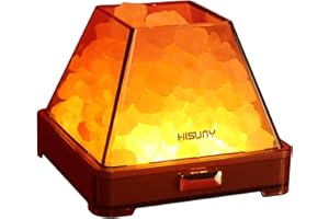 HISUNY USB Salt Lamp, Authentic Pink Himalayan Salt Lamp with 5 Levels, 2 Bulbs Salt Rock Lamp for Spa Bar Yoga Night Sleep L