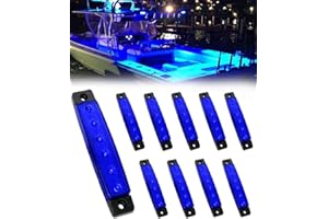 Shangyuan Marine Boat Lights, Utility Led Interior Lights for Deck Courtesy Transom Cockpit Light, 12v Waterproof Marine Lighs for Yacht Fishing Pontoon Boat Sailboat Kayak Bass Boat, Blue, 10PCS