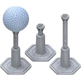 Hotenfes Adjustable Rubber Golf Tees for Mats, Driving Range &amp; Simulator | 2 Pack Gray + 2 High Struts,Rubber,Adjustable,For Mats,Simulator,Driving Range Tee,3.9 Inch and 2.8 Inch,Indoor,Reusable