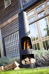 La Hacienda Circo Steel Chiminea Patio Heater Log Burner Black 125cm view 4