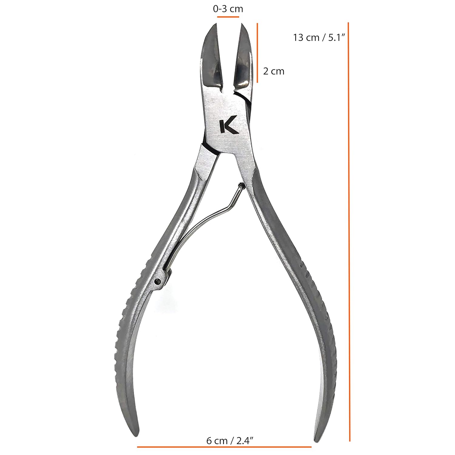 Kohm KP-700 Toenail Clippers for Thick/Ingrown Nails, Surgical Grade Stainless Steel, 5" Long. Includes Safety Tip Cover and Instruction Guide : Beauty