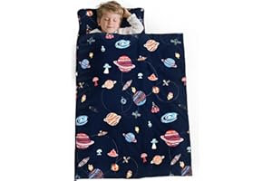 PHF Space Toddler Nap Mat Set, with Removable Pillow for Toddler Boys, Soft and Lightweight for Daycare, Preschool, Travel, K