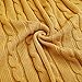 NTBAY 100% Pure Cotton Cable Knit Throw Blanket, Super Soft Warm 51x67 Knitted Throw Blanket for Couch, Sofa, Chair, Bed - Extra Cozy, Machine Washable, Comfortable Home Decor, Ginger Yellow