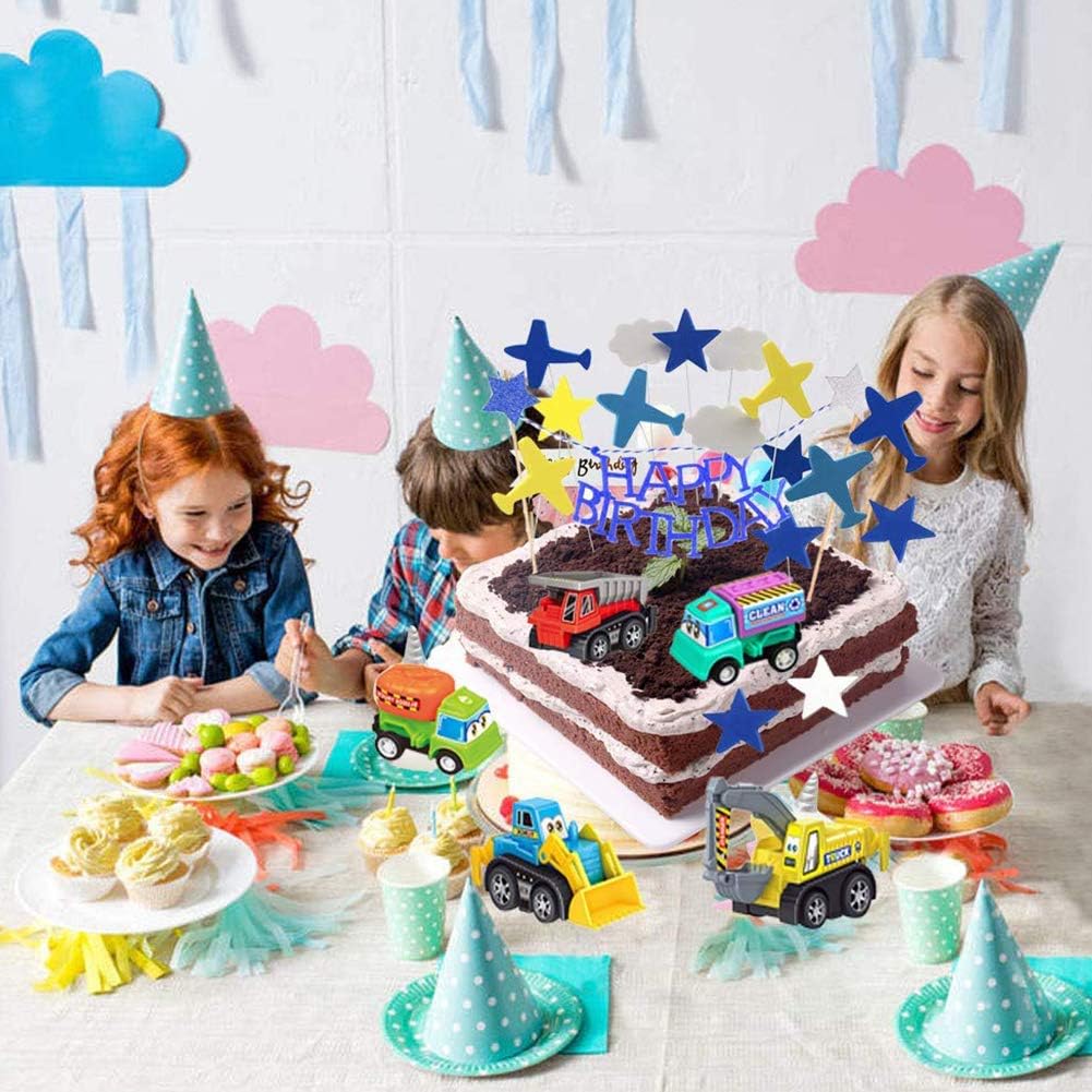 Gateau Topper Betoy 2 Ensembles Set Topper De Gateau Decorations De Gateaux Avions Enfants Gateau Danniversaire Toppers Dessin Anime Nuage Etoiles Avion Forme Cupcake Toppers Decorations De Gateaux Jeux Et Jouets Decorations Et