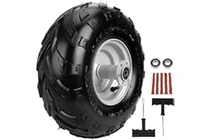 RZEOZU 145/70-6 Tires, Mini Bike Wheels Rims and Tires Assembly Kit Compatible with Coleman CT100U CC100X Baja DB30 Motovox MBX10 MBX11 Monster Moto 80cc 105cc Minibike Go Kart Parts Rear V-Tread Tire