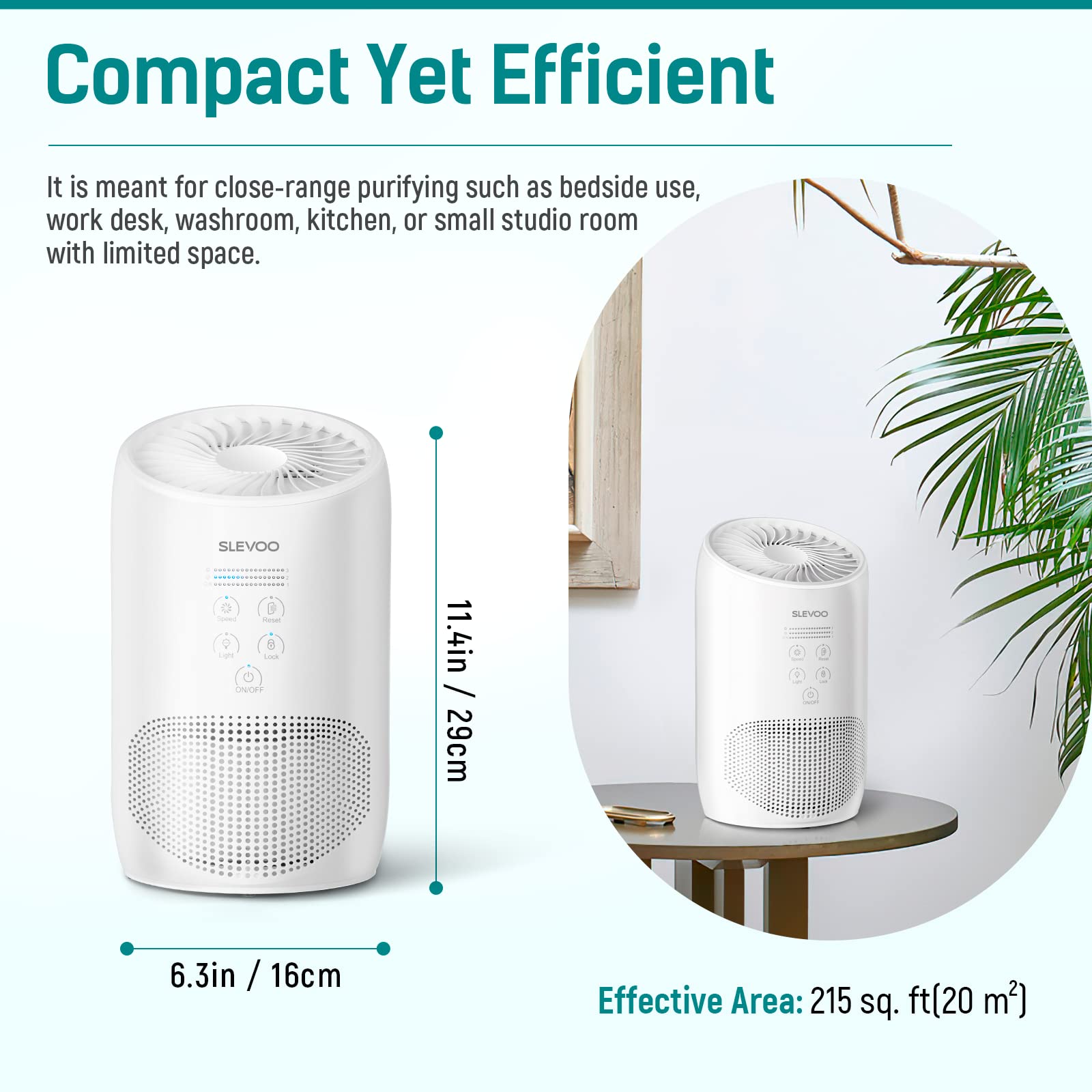 Slevoo Air Purifiers for Bedroom Pets in Home, 2024 New Upgrade H13 True HEPA Air Purifier with Fragrance Sponge, Effectively Gether Fine Particles, Smoke, Pet Dander, Odors, White