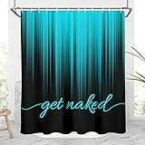 AAtter Teal and Black Shower Curtain Get Naked