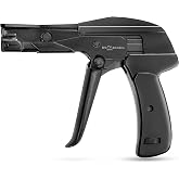 RV RHODES 42708 Zip Tie Gun/Cable Tie Install Tool, Adjustable Tension with Built-In Cutter, for Nylon Ties up to 1/4&rdquo;- Black