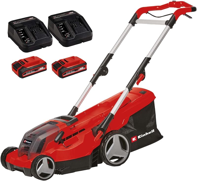 Einhell GE-CM 36/37 Li Cordless Lawn Mower with 2 Batteries & 2 Chargers