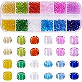 FASHEWELRY 1 Box 4mm Transparent Round Glass Seed Beads for Bracelets Making, Colorful Small Kandi Beads Cute Crystal Pony Beads for Bracelets Necklace Earring DIY Jewelry Making Craft