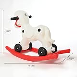 DIVCHI Rocking Horse Toddler Ride On Toy White Easy Grip Handles Stable Saddle view 7