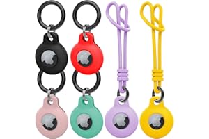 Kanya Silicone Case Compatible with AirTag,6 Pack Soft Anti-Scratch Shockproof Protective Skin Cover Holder Keychain Carabine