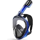 Greatever Full Face Snorkel Mask, Snorkeling Gear for Adults with Latest Dry Top Breathing System and Detachable Camera Mount, Foldable Snorkel Mask Adult, Snorkels Anti-Fog & Anti-Leak