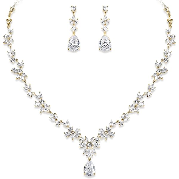 Birthstone Bride Prom Jewelry 3 Goccia CZ Orecchini Pendenti