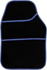 Streetwize Velour Car Floor Mat Set Black 4 Pcs Anti-Slip with Blue Binding view 2