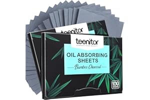Teenitor 200 Counts Blotting Paper for Oily Skin, Face Oil Sheets with Bamboo Charcoal, Oil Blotting Sheets for Face Oil Absorbing Sheets for Face Men Women, Oil Control Film 3.93" x 2.75"
