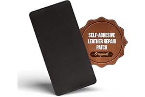 MastaPlasta Self-Adhesive Premium Leather Repair Patch - Black 8in x 4in (20 x 10 cm). Instant Upholstery Quality Patch for Sofas, Car Interiors, Bags, Jackets, Vinyl & More