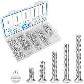 BAIRONG 120-Pack Wall Plate Screws – #6-32 Thread, White, 4 Sizes (3/8, 9/16, 3/4, 1 Inch) For Outlets & Switches