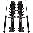 TRQ Front and Rear Complete Strut Assembly & Shock Absorber Kit Complete Strut & Coil Spring Assembly Compatible with 2012-2015 Toyota Yaris