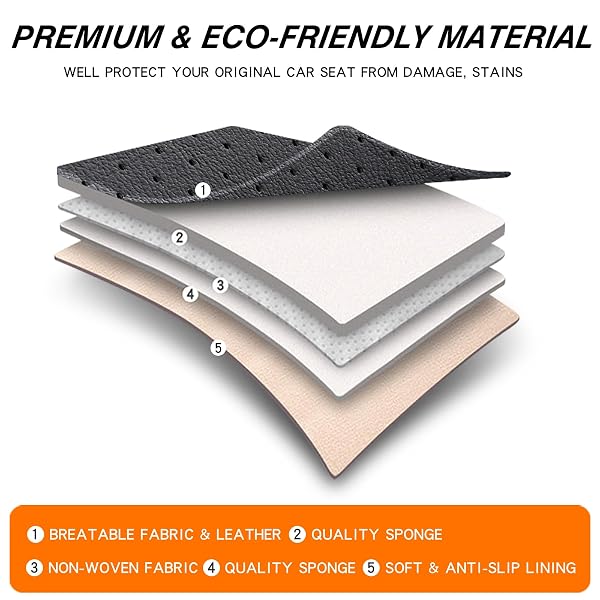 MINGBRON CAR SEAT COVERS FULL SET, 5 SEATS FRONT SEAT COVER AND BACK SEAT COVERS FOR CARS, AUTOMOTIVE SEAT COVERS, LEATHER WATERPROOF CAR SEAT PROTECTORS UNIVERSAL FOR CARS BROWN