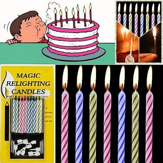 10pcs Magic Relighting Candles Birthday Cake Candles Party Trick