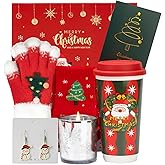 CabyGift Christmas Gifts for Women 2025 Unique Christmas Gift Basket with Soft Snowflake Gloves, Ceramic Tumbler & Cozy Candle Set - Xmas Presents Holiday Gift Box for Mom, Wife, Teacher, Best Friend
