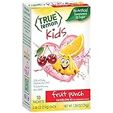 True Lemon, Fruit Punch Packets Low Sugar No Preservatives Kids Hydration Drink Mix, 1.38 Ounce