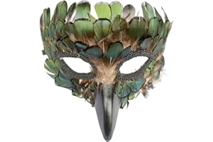Eagle Mask Mysterious Feathers Bird Animal Mask Half Face Masquerade Costume for Halloween Mardi Gras Cosplay Party