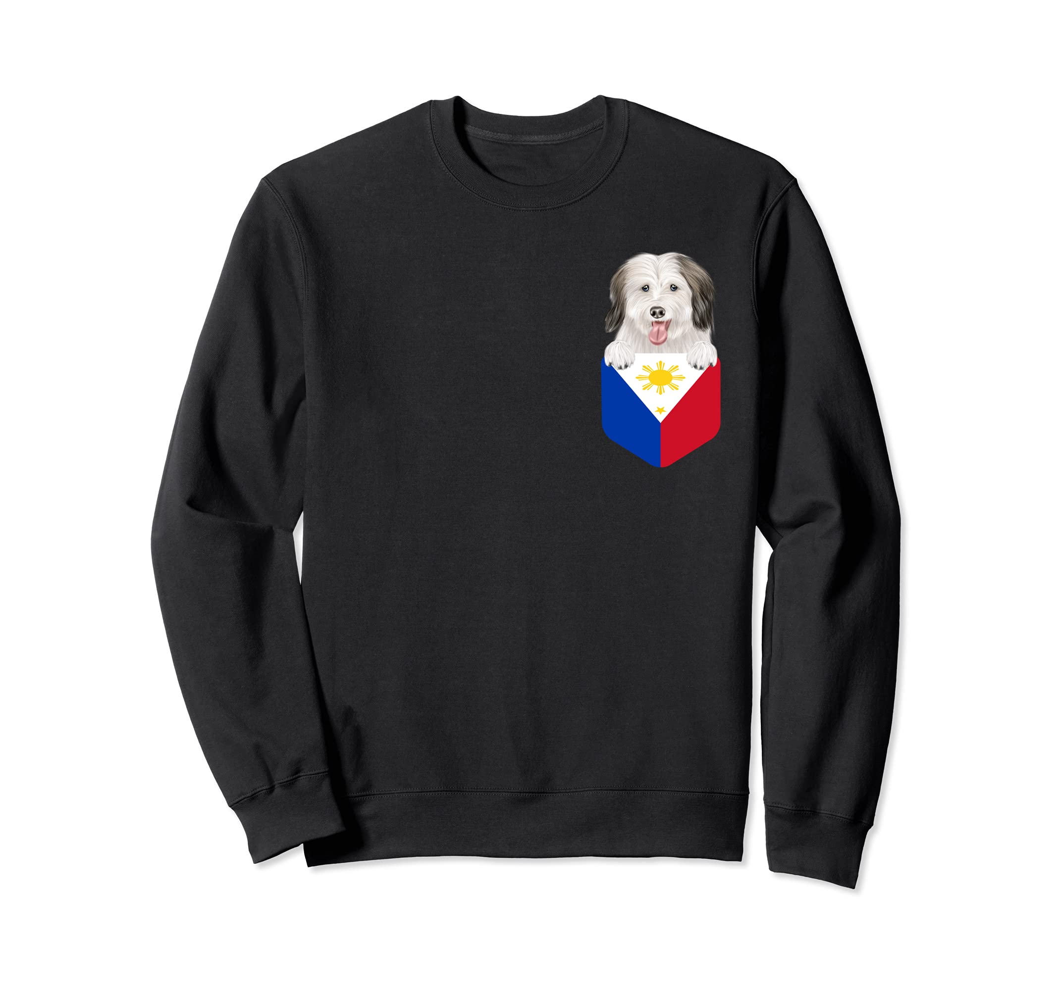 Philippines Flag Coton de Tulear Dog In Pocket Sweatshirt