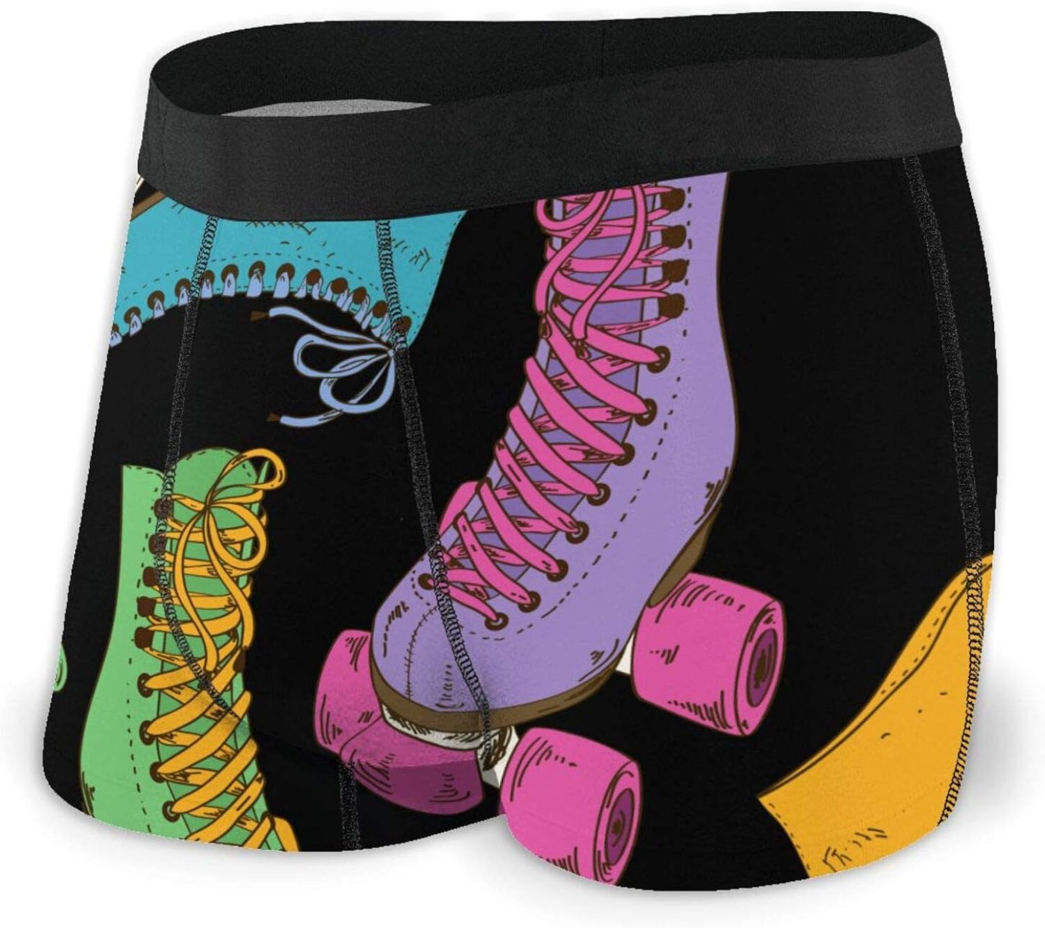 Iop 90p Pattern with Colorful Retro Roller Skates Men Boxer Briefs