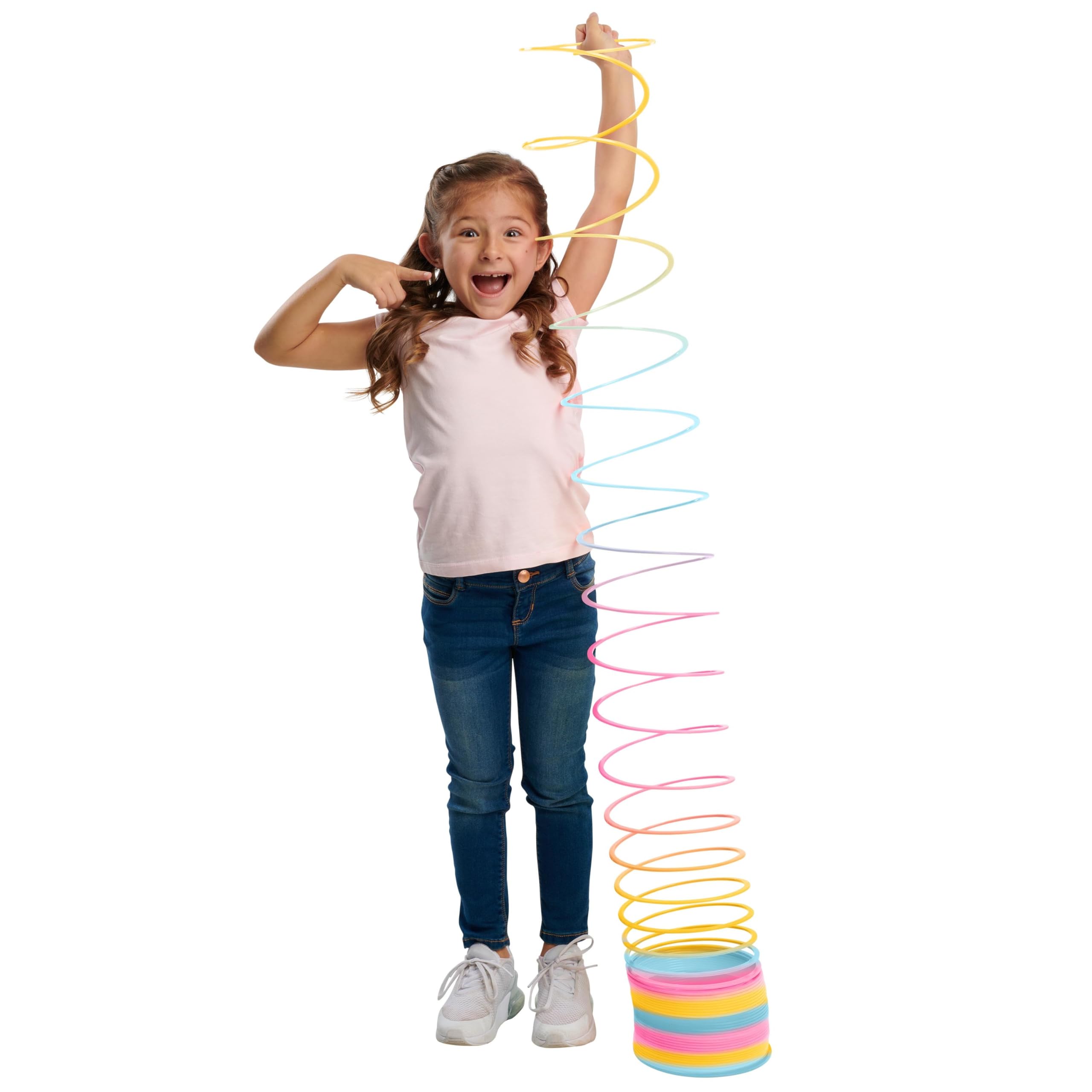 Slinky Extreme Rainbow, Large Plastic Fidget Toy, 9-inch Tall, 7-inch Wide, Retro Spring Toy, Kids Toys for Ages 5 Up by Just Play