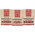 Vital Essentials Freeze Dried Raw Cat Treats, Chicken Lovers Variety Pack, Chicken Breast Treats 1 oz + Chicken Heart Treats 0.8 oz + Chicken Giblet Treats 1 oz